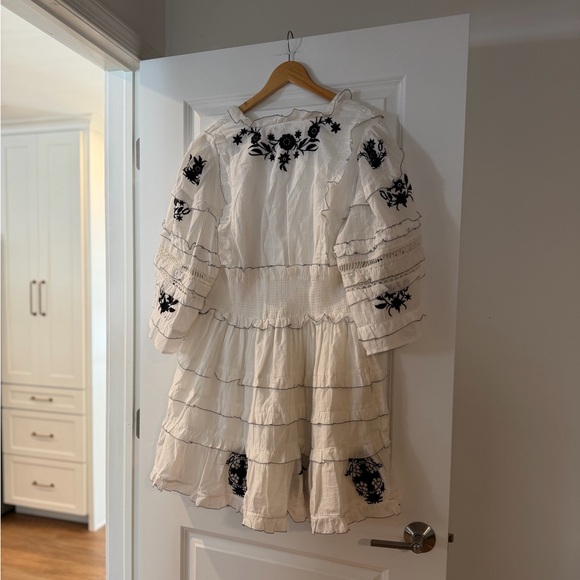 Anthropologie Embroidered V-Neck Ruffled Mini Dress, NWOT, Size 1X - Picture 4 of 4